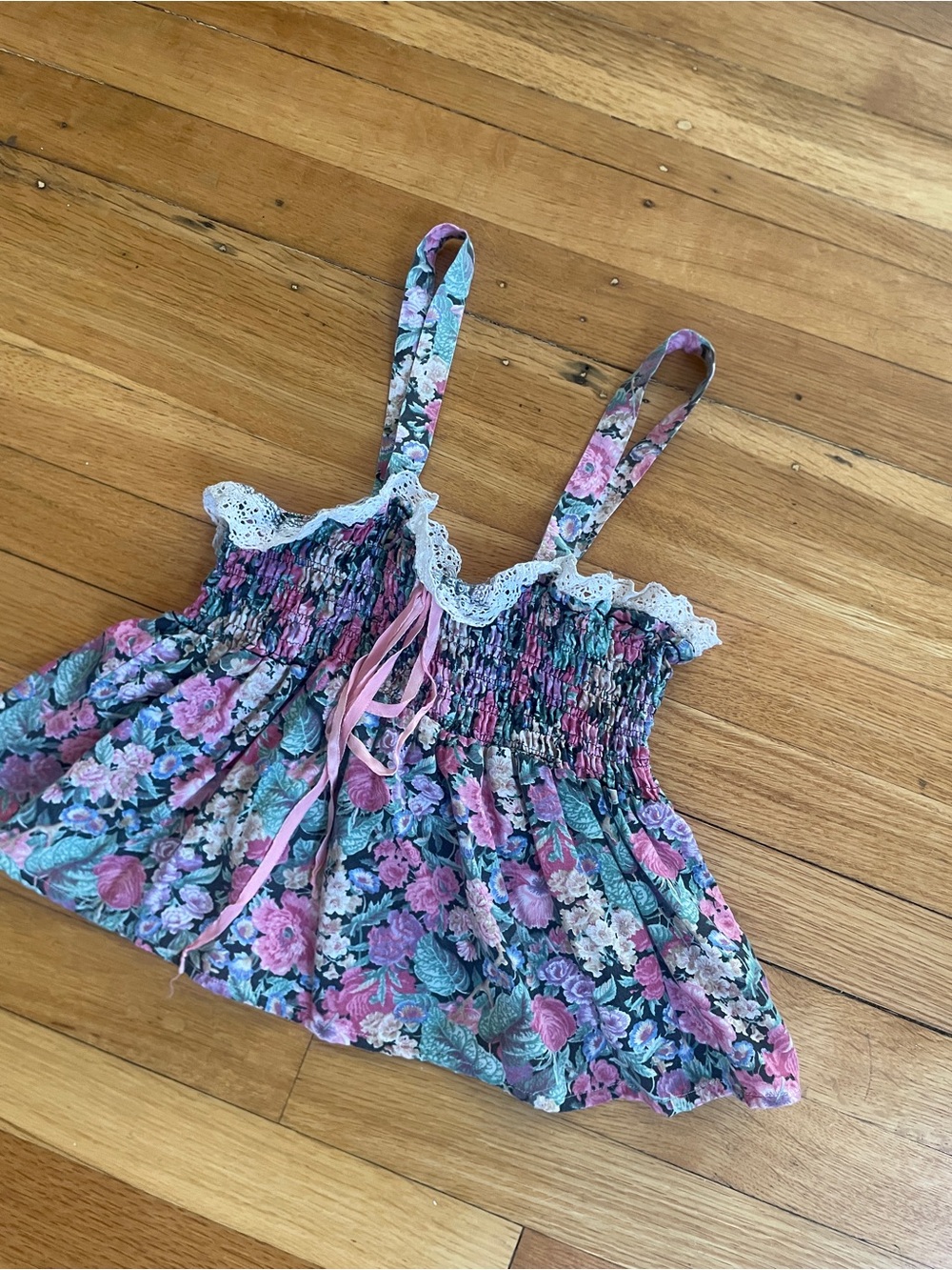Vintage COTTAGECORE Floral Smocked Tank Top